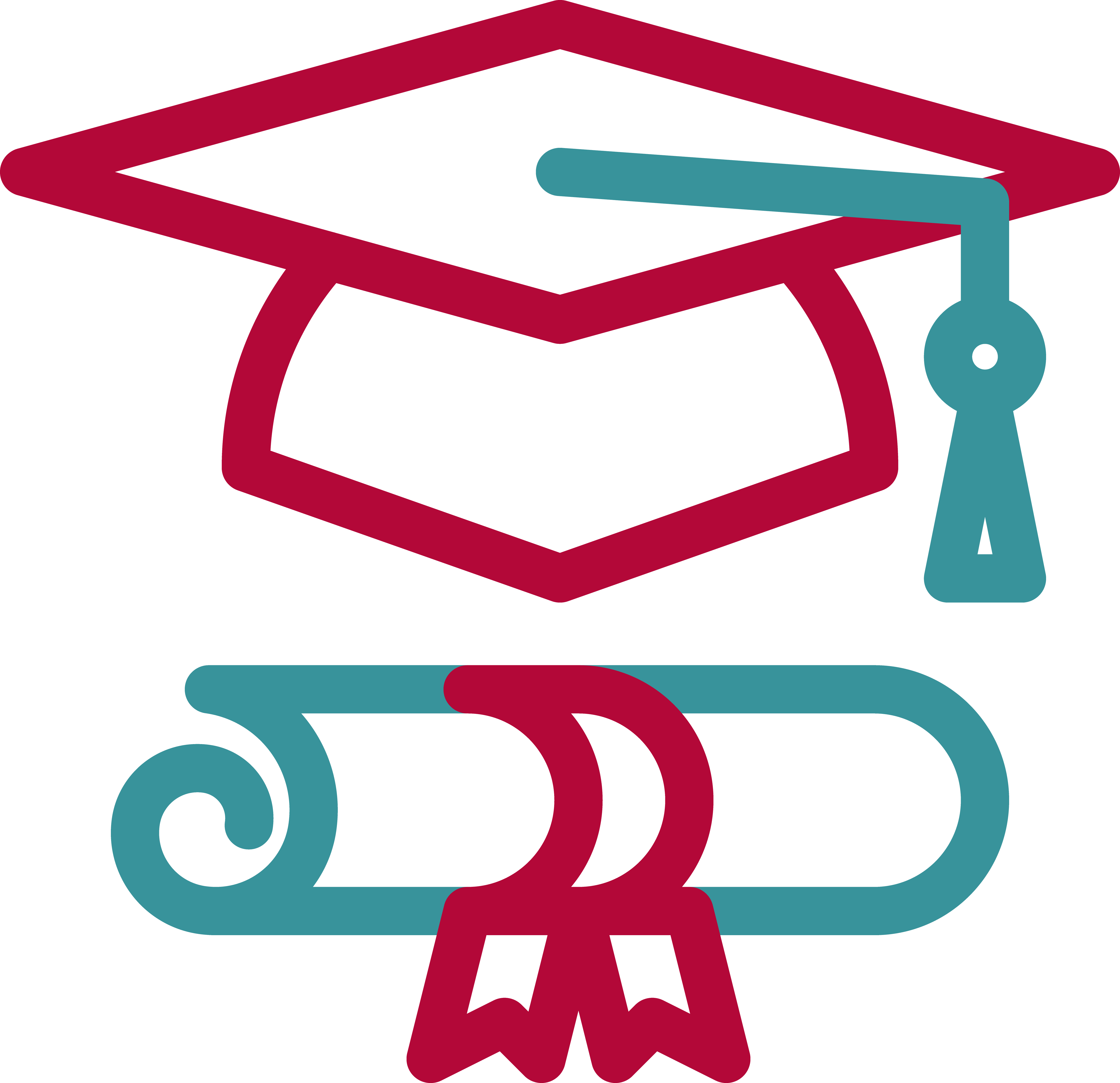 illustration of mortarboard and diploma